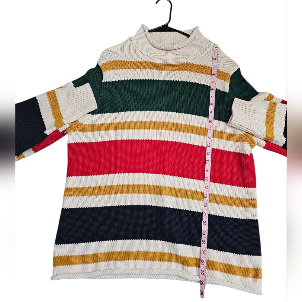 J.Crew Men's Large Striped Cotton Roll-Neck Sweater Archival Heritage Iconic - Picture 7 of 7